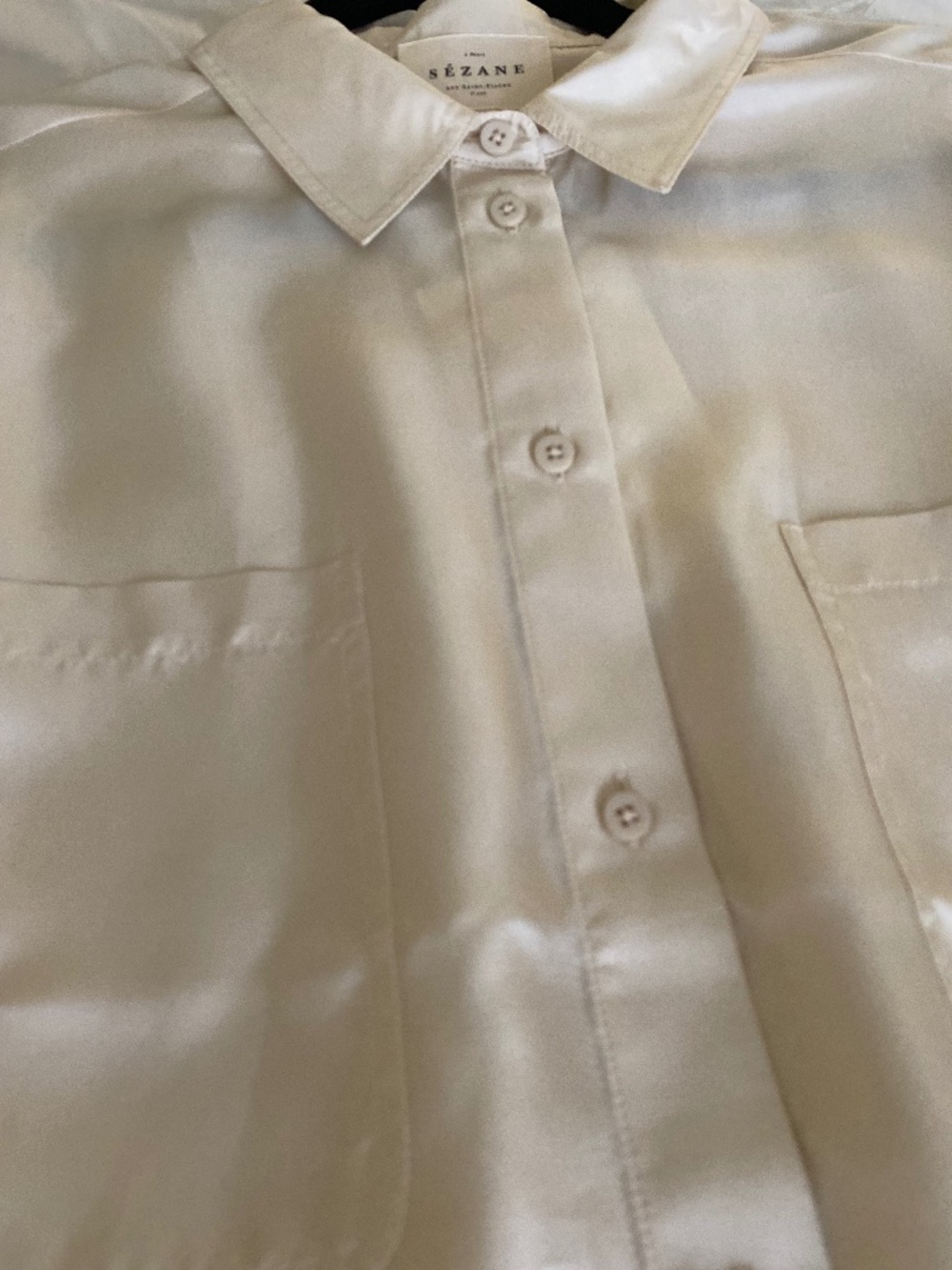 Sezane Maxence Silk Blouse 'Creme' NWT